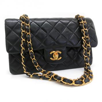Chanel Black Lambskin Small Classic Flap Bag