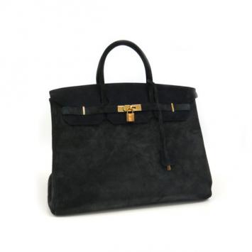 Hermes Black Suede Birkin 40