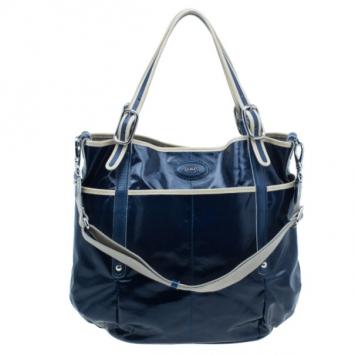 Tod's Blue Patent Sacca Tote Bag