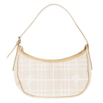 Burberry Pink Canvas Haymarket Check Shoulder Bag