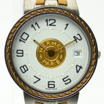 Hermes 18K Gold SS Ladies Wristwatch 