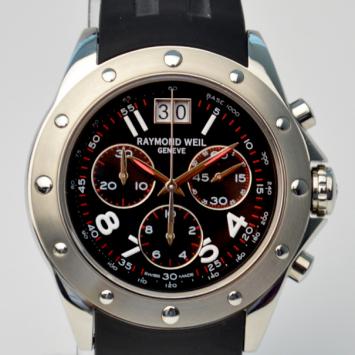 Pre Owned Raymond Weil Tango SS Black Mens Chronograph 