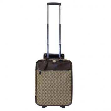 Pre Owned Gucci Beige/Ebony GG Coated Canvas/Leather Travel Suitcase