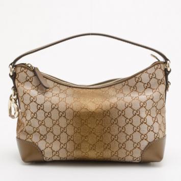 Gucci Metallic Monogram Heart Bit Small Hobo