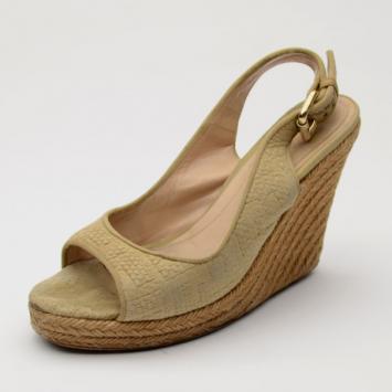 Fendi Espadrilles Slingback Wedges Size 37.5