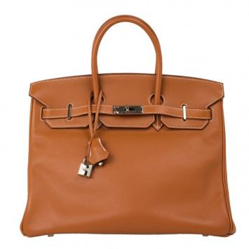Hermes Gold Swift Leather Silver Hardware Birkin 35