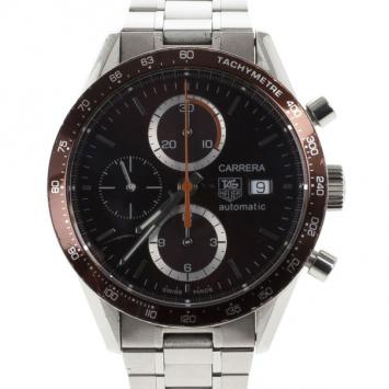 Pre Owned Tag Heuer Black Stainless Steel Carrera Men's Wristwatch 42MM