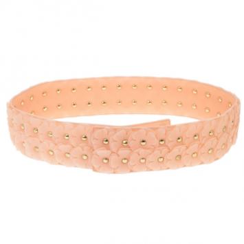 Burberry Prorsum Pink Flower Embellished Silicone Waist Belt 90CM