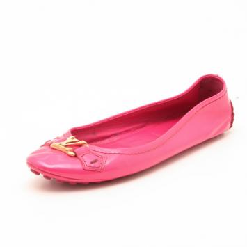 Louis Vuitton Pink Patent Oxford Ballerina Flats Size 38