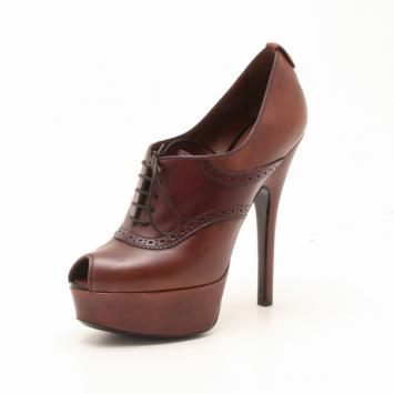 Louis Vuitton Brown Leather Lace Pumps Size 37