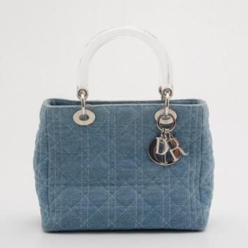 Christian Dior Denim Medium Lady Dior Tote 