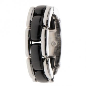 Chanel Ultra Black Ceramic 18K White Gold Ring Size 57