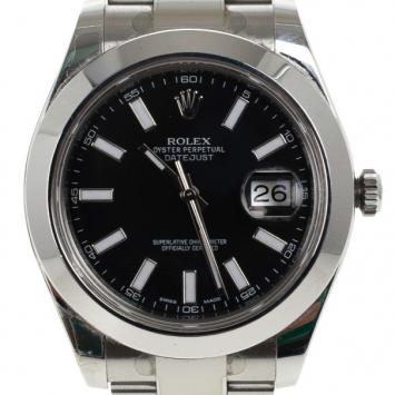 Pre Owned Rolex Black Sainless Steel DateJust II Men's Wristwatch 41MM