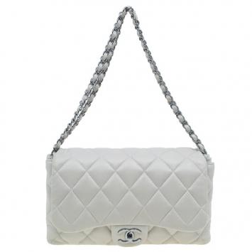 Chanel Beige Lambskin Small Accordion Flap Bag