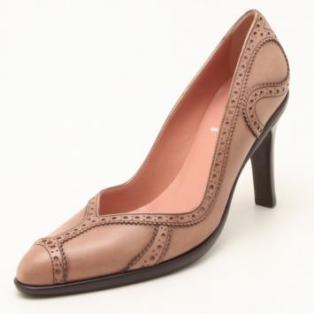 Fendi Rust Embellished Pointed Toe Wooden Heel Pumps Size 37