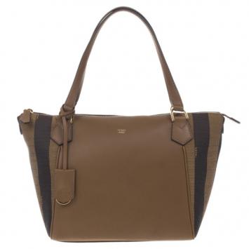 Fendi Leather Pequin Trapeze Bag