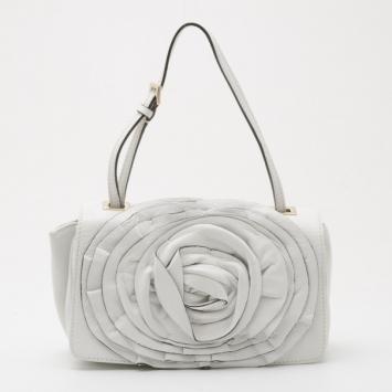 Valentino White Leather Flower Shoulder Bag