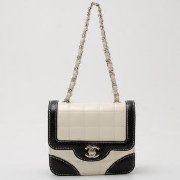 Chanel Black and White Cube Quilted Flap Bag