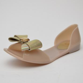 Stuart Weitzman Gemini Glitter Bow Jelly D'orsay Flats Size 38