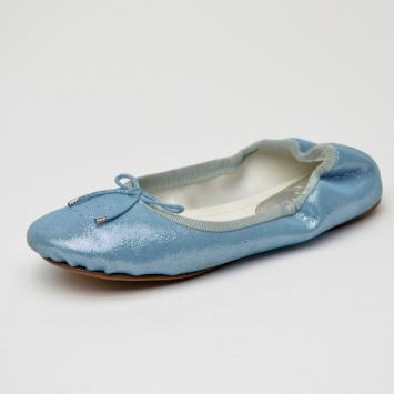 Chanel Sky Blue Metallic Ballerina Flats Size 38