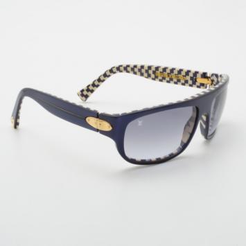 Pre Owned Louis Vuitton Blue Checkered Sunglasses