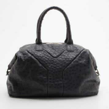 Yves Saint Laurent Limited Edition Navy Ostrich Easy Bag