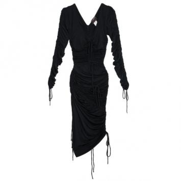 Dolce and Gabbana Black Smocked Dress S