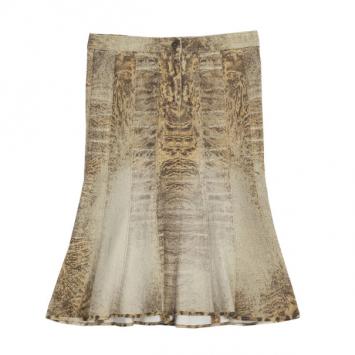 Roberto Cavalli Denim Printed Skirt XS