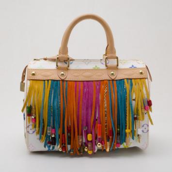 Louis Vuitton Limited Edition Multicolore Fringe Speedy 25 Satchel Handbag 