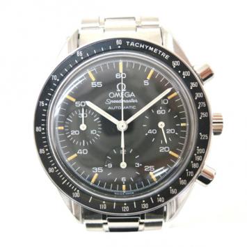 Pre Owned Omega Speedmaster SS Black Mens Wristwatch  