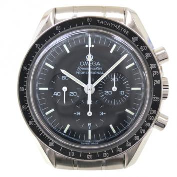 Pre Owned Omega Speedmaster Professional SS Black Mens Wristwatch 