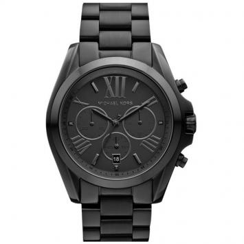 Pre Owned Michael Kors Black Stainless Steel Bradshaw MK5550 Women's Wristwatch 43MM