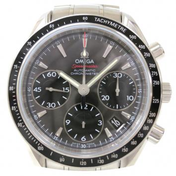 Pre Owned Omega Speedmaster SS Gray Date Mens Wristwatch