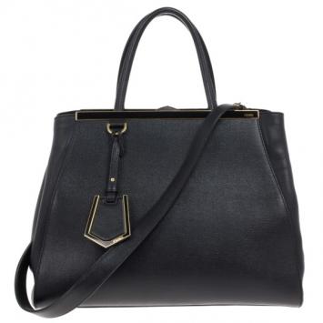 Fendi Black Leather 2Jours Tote