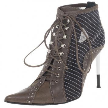 Dior Pointed Toe Lace Up Ankle Boots Size 36.5