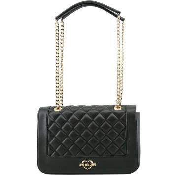 Pre Owned Love Moschino Dark Green Quilted Leather Flap Top Handle Bag