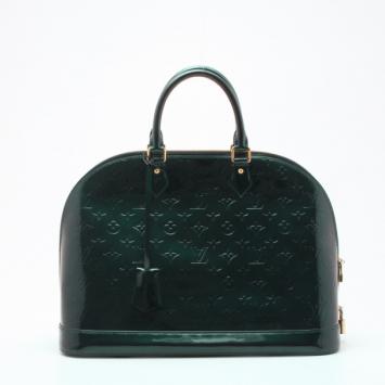 Louis Vuitton Monogram Vernis Bleu Nuit Alma GM Satchel