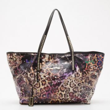 Jimmy Choo Animal Print Glazed Canvas Shopper