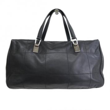 Pre Owned Chanel Black Lambskin Boston Bag