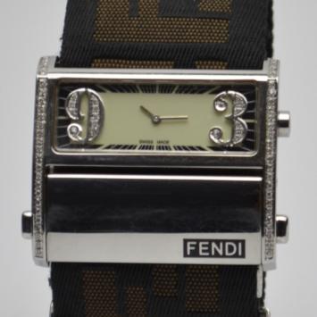 Fendi Ladies Watch SS Polyester Brown