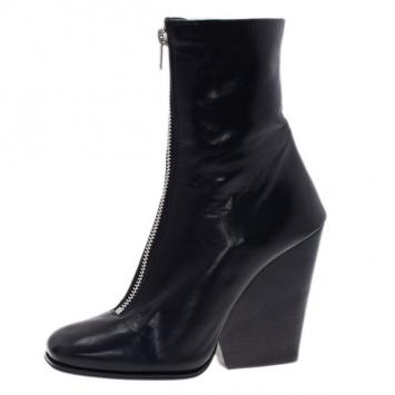 Celine Black Leather Ankle Boots Size 38