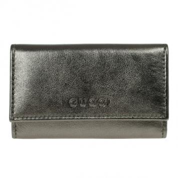 Pre Owned Gucci Metallic Leather Key Case