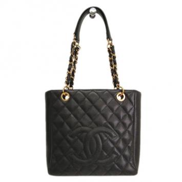 Chanel Black Caviar Petite Shopper Tote PST