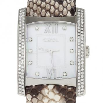 Ebel White Stainless Steel Barsilia Python Women's Wristwatch 34MM