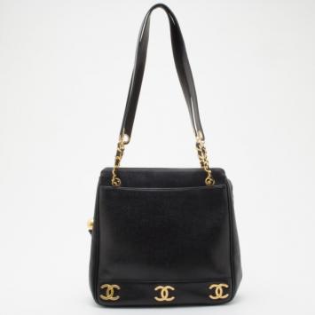 Chanel Vintage Black Caviar Tote