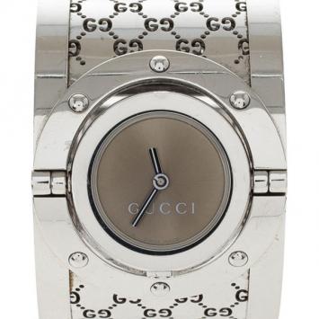 Gucci Brown Stainless Steel Twirl Women's Wristwatch 33MM