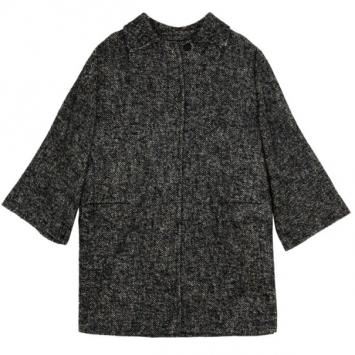 Dolce and Gabbana Gray Wool Herringbone Coat M