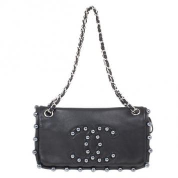 Chanel Black Pearl Studded Shoulder Bag
