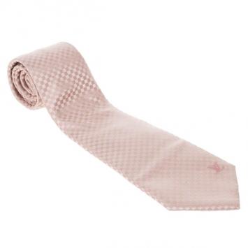 Pre Owned Louis Vuitton Pink Silk Petit Damier Tie