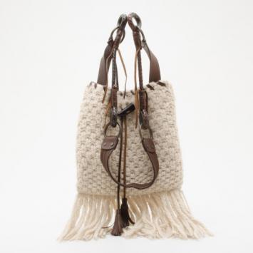 Dolce and Gabbana Cream Knitted Crossbody